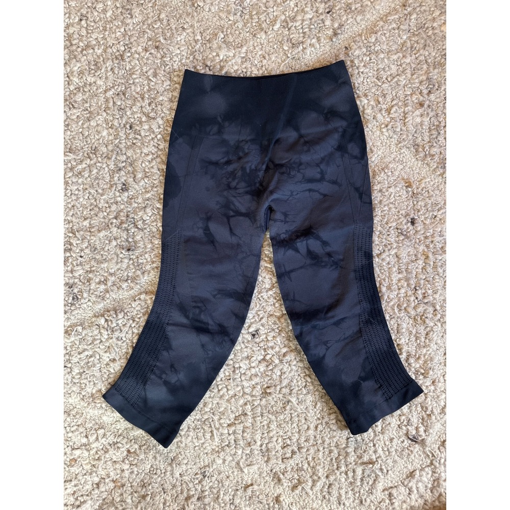 Lululemon Ebb to Street Tight Tie Dye Black Grey Seamless Yoga Leggings Crop